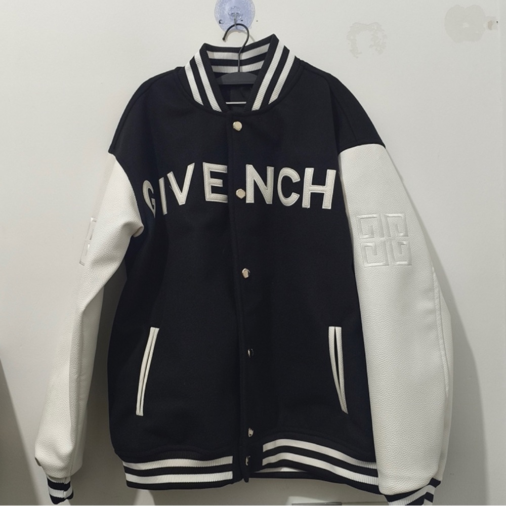 Givenchy Black and White Varsity Bomber Jacket